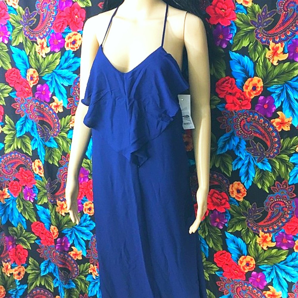 NEW WOMEN'S CHARLOTTE RUSSE DRESS WOMENS SIZE SMALL FASHION TRENDY MAXI RUFFLE